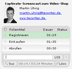 Beispiel-TOC mit den deutschen Standardbeschriftungen