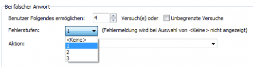 Die Option Fehlerstufen