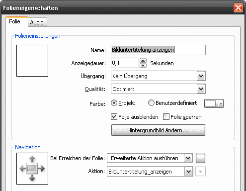 Erweiterte Aktion verwenden