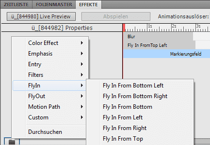 Animationseffekte in Captivate 5