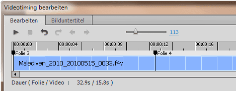 "Videotiming bearbeiten" in Captivate 5