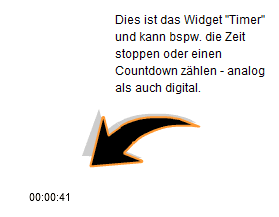 Pfeil-Widget und Timer-Widget