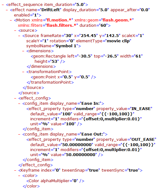 Auszug aus der XML-Datei
