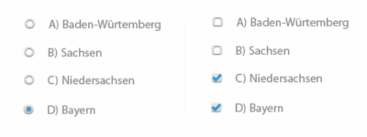 Radiobuttons & Tick-Boxen
