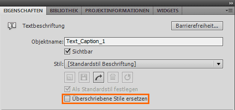 Die Option Überschriebene Stile ersetzen