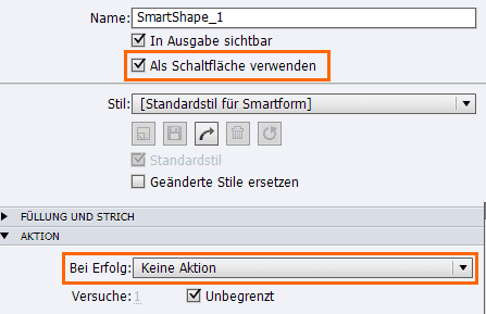 Smartform als Schaltfläche verwenden