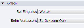 Die Aktion "Zurück zum Quiz"