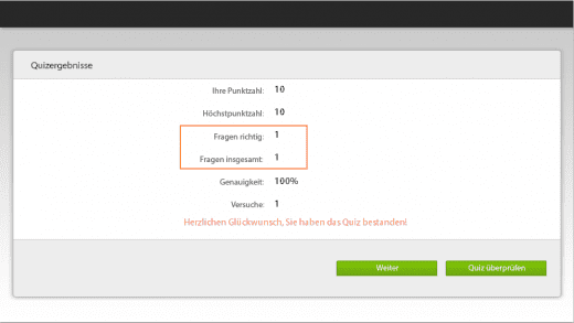 Quizergebnis