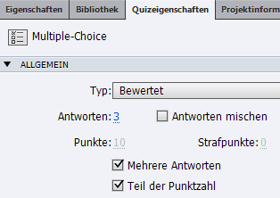 Die Quizeigenschaften