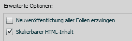 Die Option "Skalierbarer HTML-Inhalt"