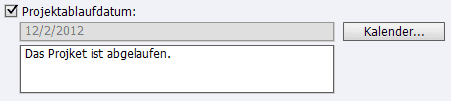 Die Option “Projektablaufdatum” in den Voreinstellungen