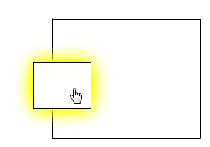 Ziehen-Quelle ("Rechteck") mit dem Effekt "Glühen"