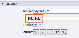 Text über den Schriftschnitt "Bold" formatieren