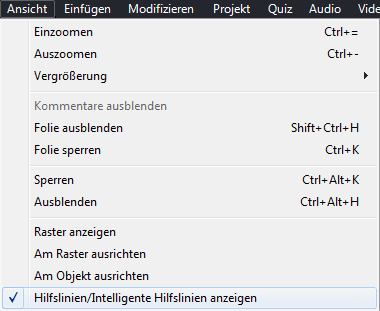 Hilfslinien aktivieren