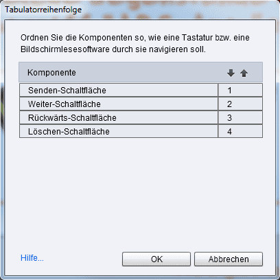 Tabulatorenreihenfolge festlegen