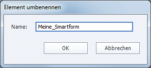 Smartform benennen