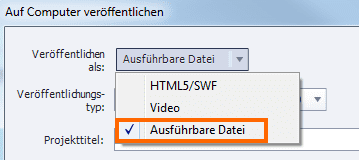 Als ausführbare Datei veröffentlichen