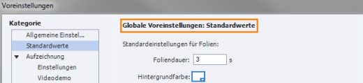 Globale Einstellungen