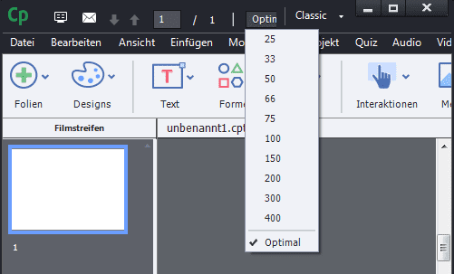 Zoom-Umschalter Titelleiste