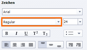 Formatierung über Schriftfamilie