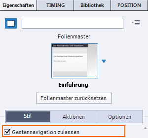 Gestennavigation (de)aktivieren