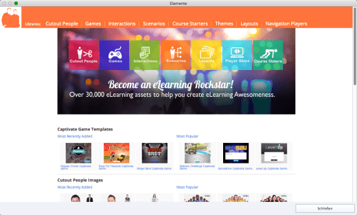 Elemente-Bibliothek in Captivate 9