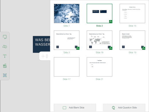 Folienübersicht in Adobe Captivate Draft