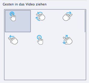 Gesten in das Video ziehen