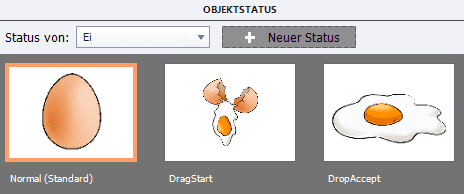 Integrierte Objektstatus eines Drag-&-Drop-Objektes