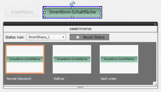 Smartform-Schaltfläche mit noch unformatierten Status