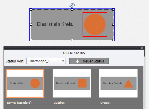 Im Status zusätzlich platzierte Objekte