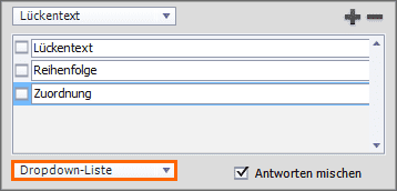 Antworten als Drop-Down-Liste   anzeigen lassen