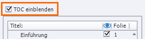 Inhaltsverzeichnis aktivieren