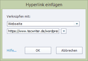 Hyperlink-Einstellungen vornehmen