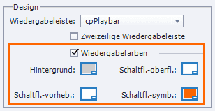 Wiedergabefarben der Wiedergableiste-Icons einstellen