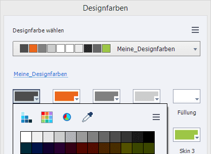 Eigene Designfarben