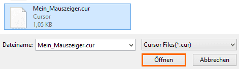 Eigenen Mauszeiger öffnen