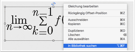 Gleichung in Bibliothek suchen