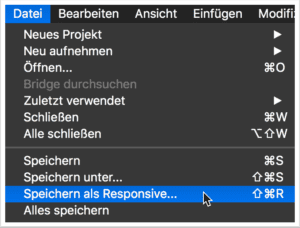 Speichern als Responsive