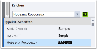 Typekit-Schriften