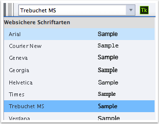 Websichere Schriften