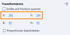 Position von links oben