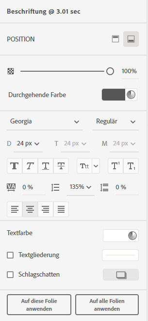 Untertitel-Formatierung