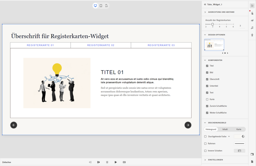 Registerkarten-Widget